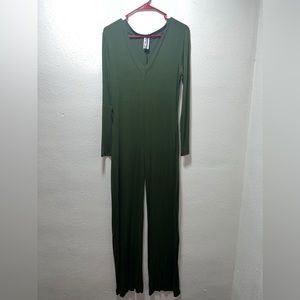 Forest green flowy romper